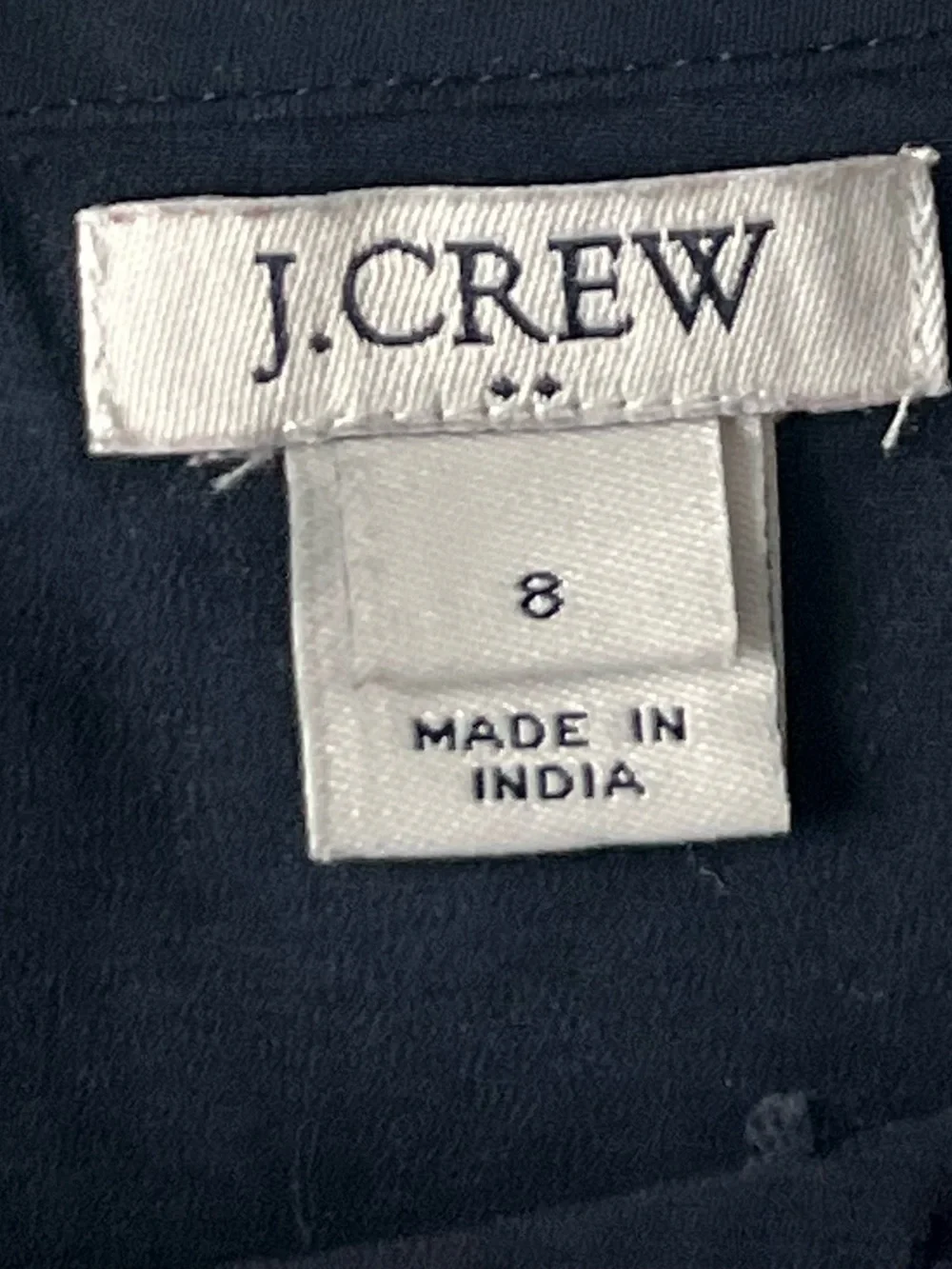 J. Crew Navy Swiss Dot Ruffle‎ Long-Sleeve Blouse, Size 8